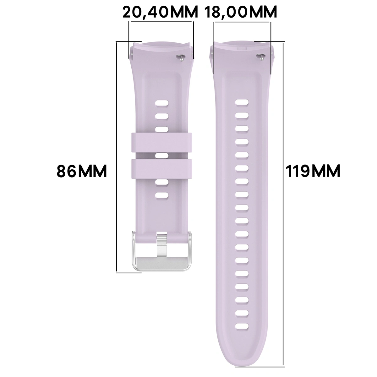 Grafika poglądowa ukazująca sposób mierzenia paska do Huawei Watch 5 42 mm